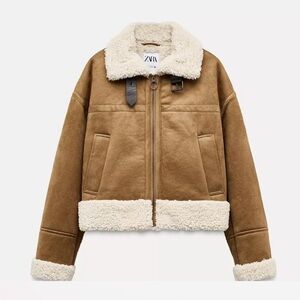 ZARA DOUBLE-FACED CENTERED ZIPPER JACKET